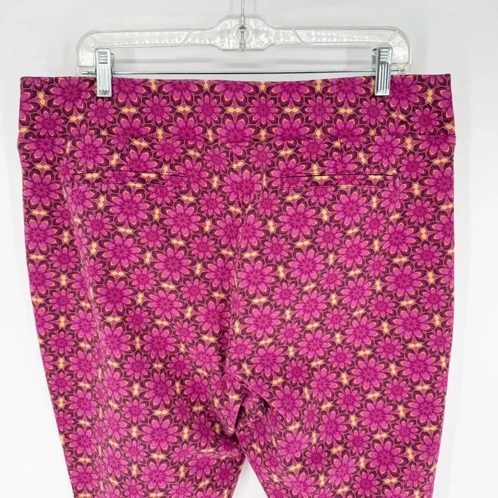 Soft Surroundings Kalea Superla Stretch Pull On Straight Leg Crop Pants Pink PXL